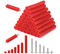 195 Pcs Electrical Outlet Spacers Extender Kit with 105 Spacers and 90 6-32 Round Head Screws, Multi Size Wall Plate Mounting Hardware for Home Industrial Electrical Devices（ Red）