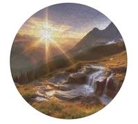 195 PCS Jigsaw Puzzle for Adults Personalized Picture Puzzle Mountain Sunrise Landscape Customized Wooden Puzzle for Family, Birthday, Wedding, Game Nights Gifts Animal Alien Shape Puzzle