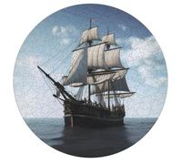 195 PCS Jigsaw Puzzle for Adults Personalized Picture Puzzle Old Sailing Ship Customized Wooden Puzzle for Family, Birthday, Wedding, Game Nights Gifts Animal Alien Shape Puzzle