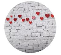 195 PCS Jigsaw Puzzle for Adults Personalized Picture Puzzle Red Hearts on White Brick Wall Customized Wooden Puzzle for Family, Birthday, Wedding, Game Nights Gifts Animal Alien Shape Puzzle