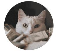 195 PCS Jigsaw Puzzle for Adults Personalized Picture Puzzle White Cat and Pile of Dollars Customized Wooden Puzzle for Family, Birthday, Wedding, Game Nights Gifts Animal Alien Shape Puzzle