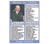 1950 birthday card, born in 1950 birthday card, read all about the year they were born, who was born in the same year and more.