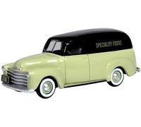 1950 Chevy Panel Van Speciality Foods Light Green and Black 1/87 (HO) Scale Diecast Model Car by Oxford Diecast 87CV50004