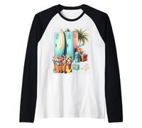 1950s A Day at the Beach Raglan Baseball Tee