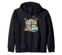 1950s A Day at the Beach Zip Hoodie
