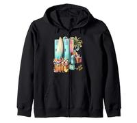 1950s A Day at the Beach Zip Hoodie