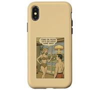 1950s Bikini Woman Catch Some Rays Atomic Bomb Comic Joke Case for iPhone X/XS