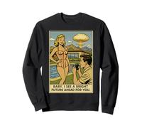 1950s Blonde Swimsuit Model Photographer Funny Atom Bomb Sweatshirt