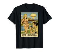 1950s Blonde Swimsuit Model Photographer Funny Atom Bomb T-Shirt