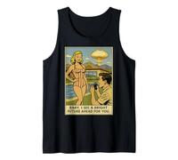 1950s Blonde Swimsuit Model Photographer Funny Atom Bomb Tank Top