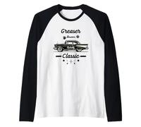 1950s Classic American Car Rockabilly Greaser Raglan Baseball Tee