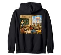 1950s Classroom Atomic Bomb Science Future Ironic Scene Zip Hoodie