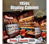 1950s Display Cabinet 2025: 15 Months of Vintage Charm October 2024 to December 2025 Capturing the Elegance of the 1950s Perfect for Planning and Organizing in Large Size 8.5 x 8.5 Ideal Gifts
