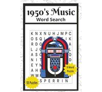 1950's Music Word Search: 1950's Word Search Books, 1950's Puzzle, Word Search Gift, 110 Pages 55 puzzles 9 Words