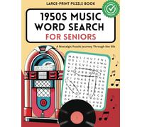 1950s Music Word Search Puzzle Book: A Nostalgic Brain Activity for Seniors & Music Lovers: Large Print Word Searches for Seniors, Adults & Music Fans ... Gift (Nostalgic Word Search Puzzle Series)