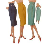 1950s Pattern, 1950s Sewing Pattern, Wiggle, Slim, Pencil, High Waisted, Hollywood Skirt - Multi-Sized