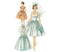 1950s Pattern, Princess Grace Style, Bridal Gown, Wedding Dress, Bridesmaid & Slip - Bust: 36” (91.4cm)