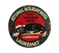 1950s Retro Atomic Christmas Holiday Metal Tin Sign Plaque