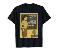 1950s Retro Grammar Joke Pin-Up Woman Teacher Scene T-Shirt