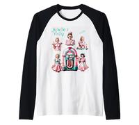 1950s Rock N Roll Diner Jukebox Raglan Baseball Tee