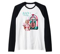 1950s Rock N Roll Diner Jukebox Raglan Baseball Tee