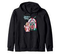 1950s Rock N Roll Diner Jukebox Zip Hoodie