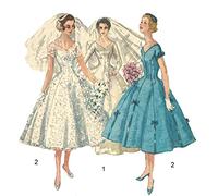 1950's Sewing Pattern, Elegant Grace Kelly Style Wedding Gown, Veil & Head-Piece - Bust 34" (86.4cm)
