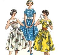 1950s Sewing Pattern, Rockabilly Swing Dress - 'Easy to Sew' - Bust: 34" (86.4cm)