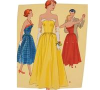 1950s Sewing Pattern, Women's Strap/Strapless Evening Dress, Gown