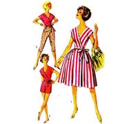 1950s Sewing Pattern Wrap-Around Blouse & Skirt, Pants in Two Lengths - Bust: 36” (91.5cm)