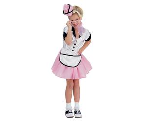1950s Soda Pop Girls Fancy Dress Costume | Medium (Ages 5-7 yrs Height 132cm)