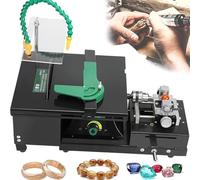 1950W Bench Lathe Polishing Buffer Machine, Gemstone Polisher Grinder Buffer 800-12000 R/Min Gem Faceting Machine with Flexible Shaft, for Jewelry Making, Grinding
