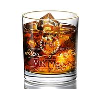 1951 70th Birthday Ideals for Men/Dad/Son, Vintage Unfading 24K Gold Hand Crafted Old Fashioned Whiskey Glasses, Perfect for Home Use - 10 oz Bourbon Scotch, Party Decorations
