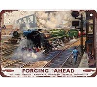 1951 British Railways Forging Ahead Vintage Look Reproduction Metal Tin Sign 8X12 Inches