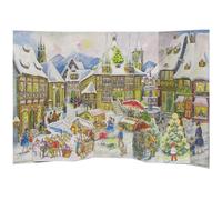 1952 Old Town Scene | Freestanding Traditional Christmas Paper Advent Calendar