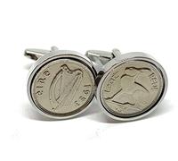 1953 73rd Birthday Irish Threepence coin cufflinks - Great gift idea 1953 Irish Harp 73rd birthday gifts for men