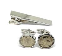 1953 73rd Birthday Irish Threepence coin cufflinks - Great gift idea 1953 Irish Harp Tie Clip Set 73rd birthday gifts for men
