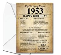 1953 Facts 70th Birthday Personalised ANY NAME Happy Birthday Greeting Card Memories Back in the Year Of Birth -140