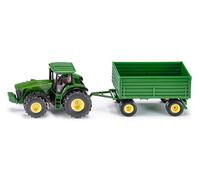siku 1953, John Deere Tractor with Trailer, 1:50, Metal/Plastic, Green, Multifun