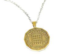 1954 Solid Pendant Threepence 72nd Birthday plus a Sterling Silver 18in Chain 72nd birthday gifts for women GLD