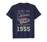 1955 I'm not Old I'm Classic 71st Birthday Muscle Car T-Shirt, Men, Navy Blue, Large