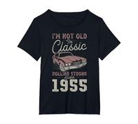 1955 I'm not Old I'm Classic 71st Birthday Muscle Car T-Shirt, Women's Plus, Black, 2X