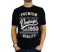 1955 Premium Vintage Year - Aged to Perfection - 70th Birthday Gift | Present Mens T-Shirt Black M