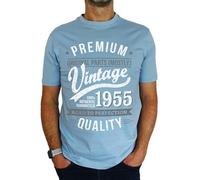 1955 Premium Vintage Year - Aged to Perfection - 70th Birthday Gift | Present Mens T-Shirt Sky Blue L