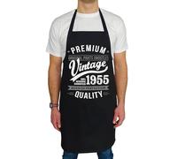1955 Vintage Year - Aged To Perfection - 70th Birthday Gift | Present for Men Apron Black