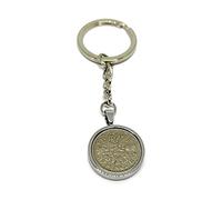 1956 69th Birthday Gift British Sixpence Keyring- Mum, Dad, Brother, Sister- 69th Birthday Coin, Sixpence Coin, 69th Anniversary Silver