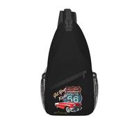 1956 Chevy-Bel Air Car Street Hot Rod Antique - Route 66 Chest Bag Men Sling Crossbody Backpack Chest Bag Daypack Shoulder Bag