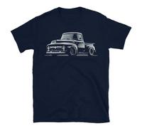 1956 F100 Classic Pickup Hot Rod T Shirt Enthusiast Driven Premium Apparel Design Navy