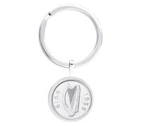 1956 Irish Threepence Coin Keyring, Luck of the Irish, 70th Birthday Gift, Harp Design for him or her