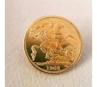 1957-1968 British Gold Sovereign Coin, Queen Elizabeth II，1968 | St George & Dragon, Milled Edge, Obverse Portrait, Collectible Coin, 22ct Gold